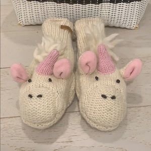 📌NWT deLux brand Adult Knit UNICORN MITTENS